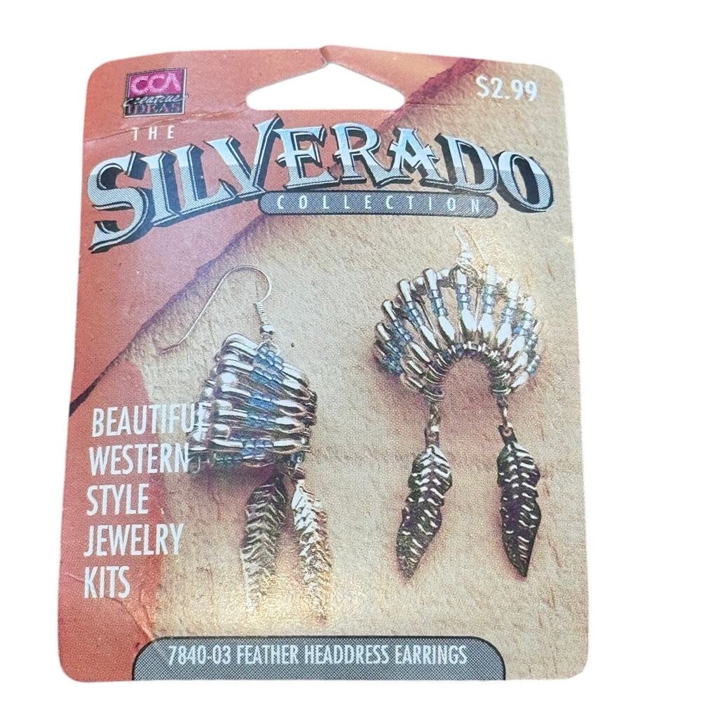 Vintage Silverado Collection 7840-03 Feather Headdress Earrings Kit NOS U.S.A.